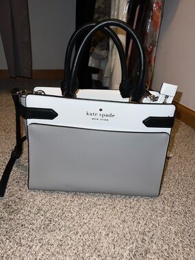 kate spade Black, White & Gray Leather Satchel